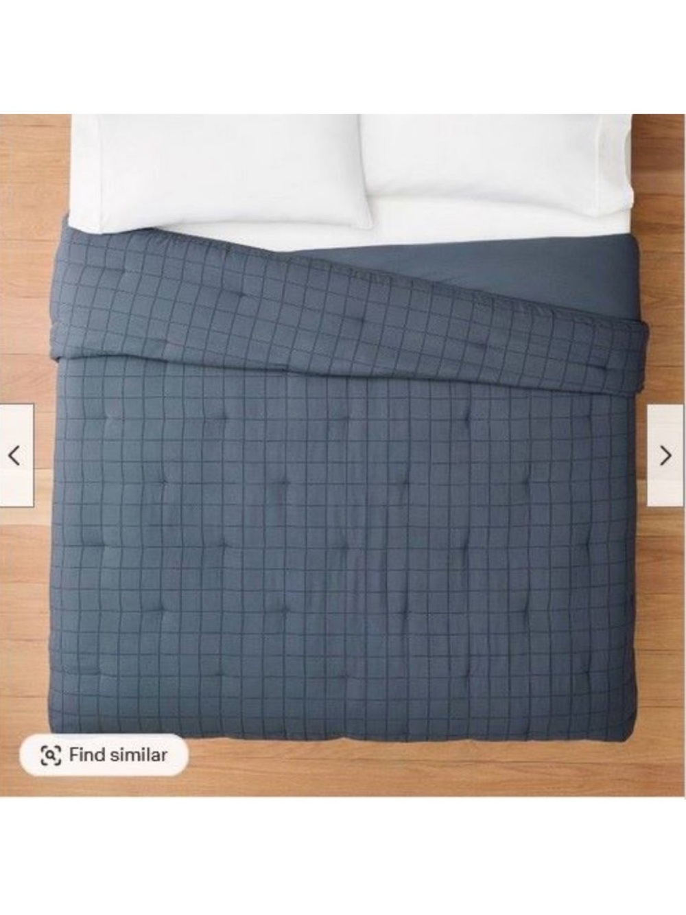 Studio McGee King Slate Blue Cotton Grid Quilt